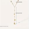 Stylish Versatile 18K Gold-Plated Long Tassel Bead Chain Necklace – Stainless Steel, Perfect for Everyday Wear by Women