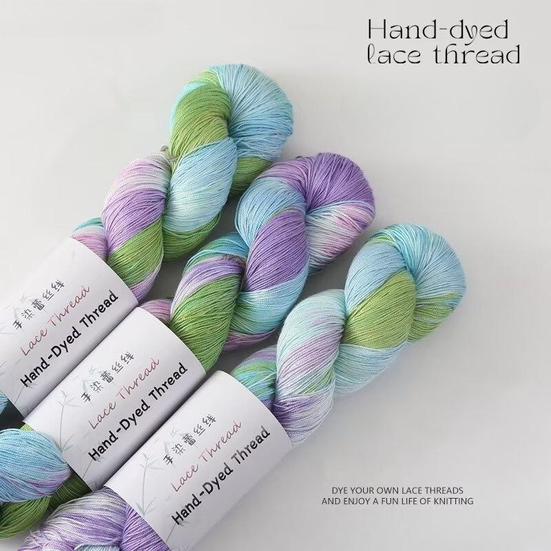 1PC 100g Cotton Bamboo Fiber Yarn for DIY Hand Knitting Hand-Dyed Lace Gradient Color Crocheting Sweaters Shawl Scarves