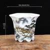 White Glazed Ceramic Succulent Pot - Mini Potted Plant for Office Desk or Balcony