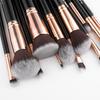 12-Piece Coffee Color PU Makeup Brush Set: Eyeshadow, Loose Powder, Foundation Tools