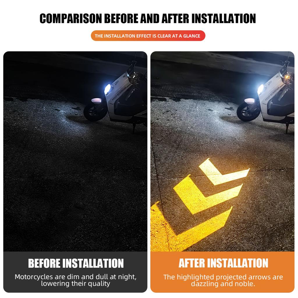 Universal Car LED Projection Turn Signal Light Mini Underbody Light Headlight Flash Light Lens Lamp Car Motorcycle Accessories