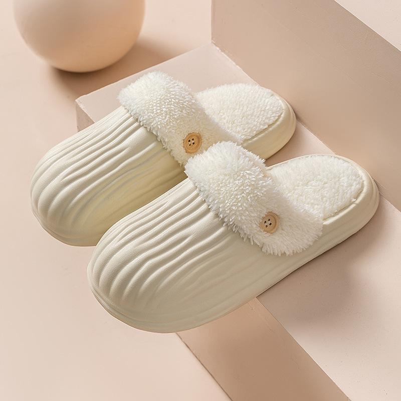 Cotton slippers indoor non-slip soft sole warm home confinement shoes fluffy slippers winter