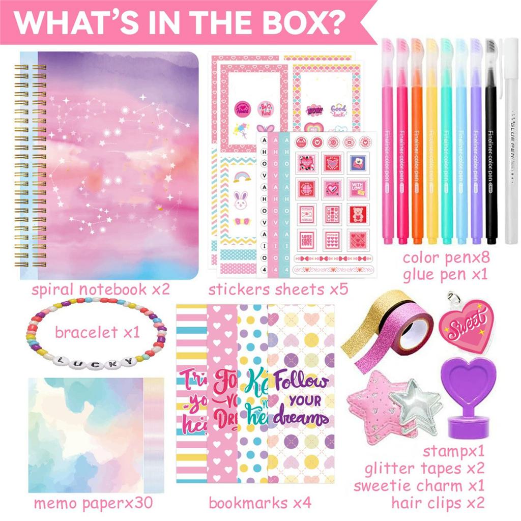 Girls DIY Journal Set - DIY Journal Set For Teen Girls, Stationery Set, Scrapbook And Journal Supplies Set, Journal Art Craft Set1ML