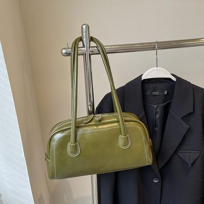 Borsa a spalla retrò alla moda da donna, nuova borsa bowling trendy per la primavera e l'estate, borsa a tracolla casual di alta gamma