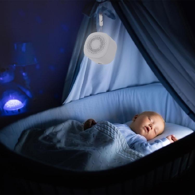 Kompaktowa Maszyna Dźwięków Białych do Pomocy w Zasypianiu 10 Relaksujących Dźwięków i 7 Kolorów Lampki Nocnej z Możliwością Ładowania przez USB dla Niemowląt i Dorosłych