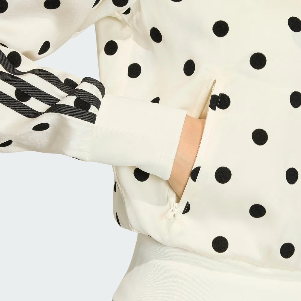 adidas Felpa da allenamento TT a pois satinati Bianco sporco Capispalla da donna KV1165