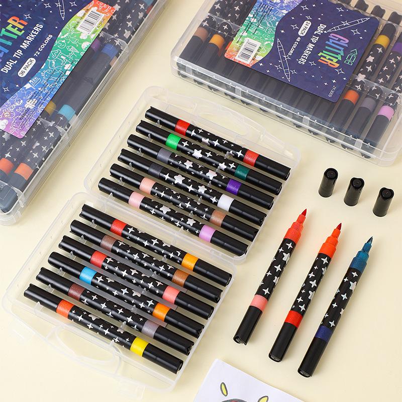 Dual-Head Acrylic Soft Tip Fluorescent Marker: Cross-border Art Watercolor Painting Pen