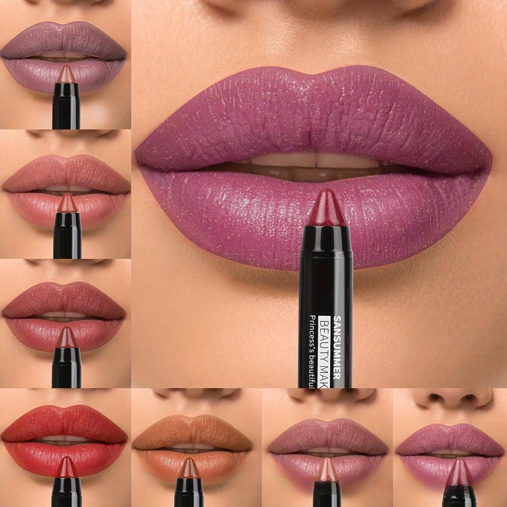 Rossetto idratante glitterato lucido Rossetto impermeabile resistente Lucidalabbra opaco perlato ad alta pigmentazione Regalo di trucco perfetto per le donne