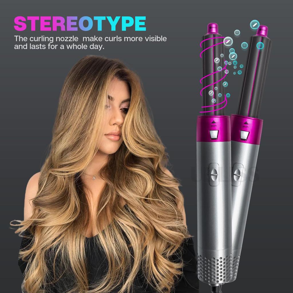 Enhanced 5-in-1 Multi-Function Hot Air Brush for Curling & Straightening Hair