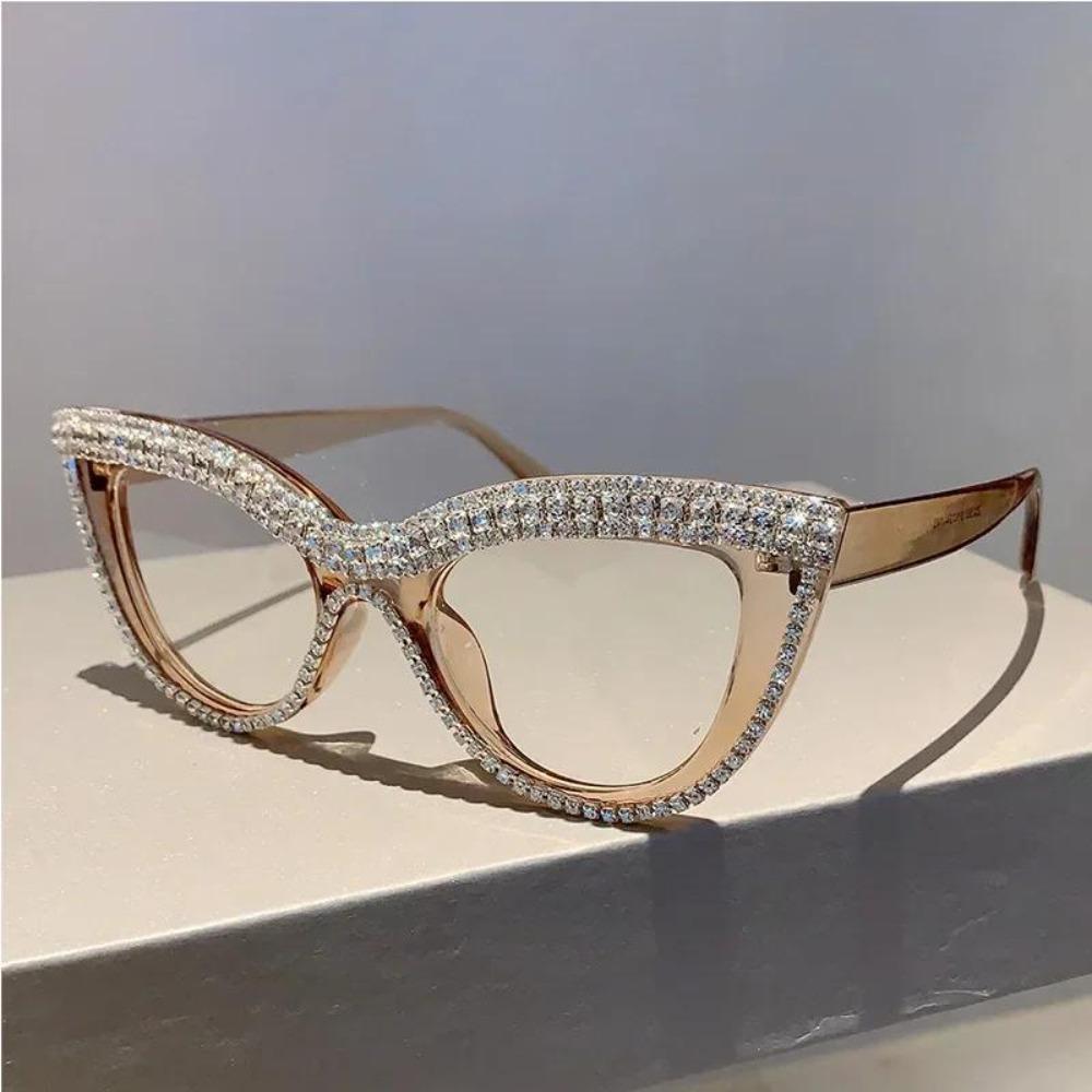 Gafas de Lectura de Moda con Incrustaciones de Diamantes Gafas de Lectura Vintage de Lujo Ojo de Gato Gafas de Protección para Ordenador