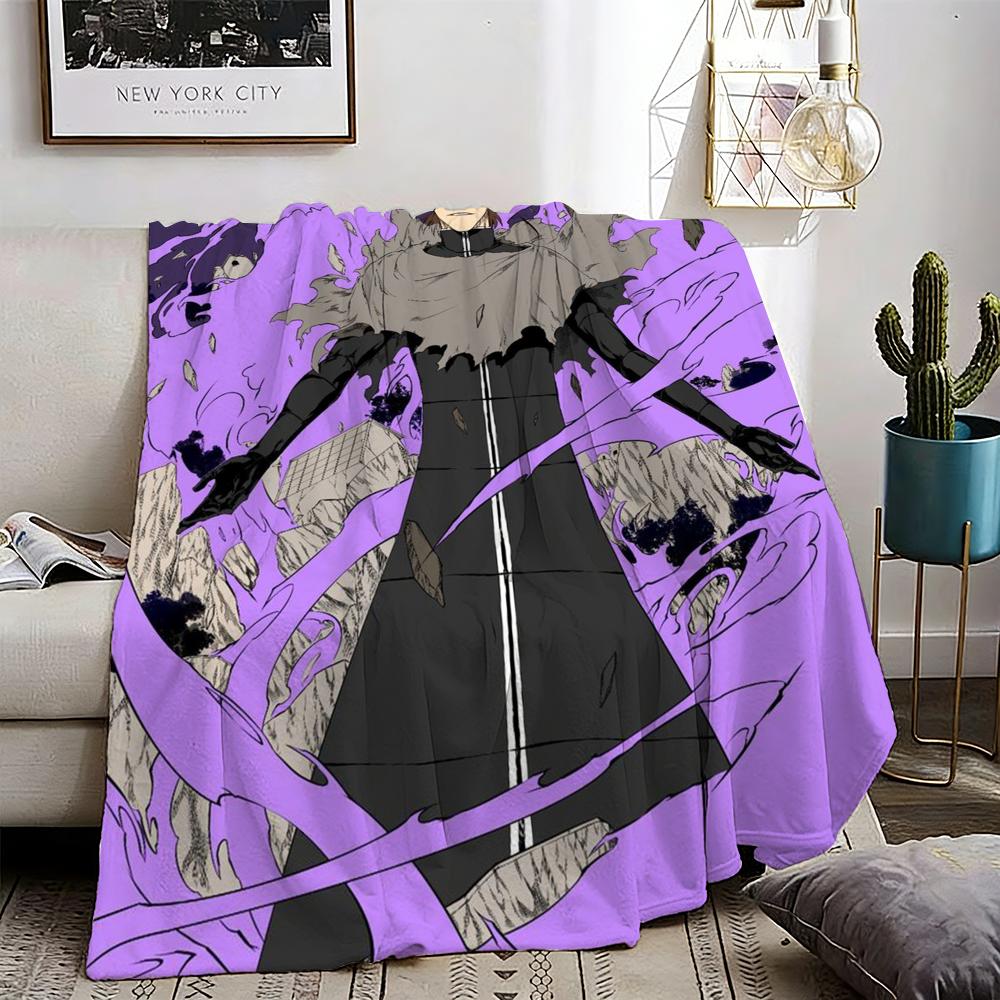 Sosuke Aizen Throw Lightweight 240G Flannel Blanket Soft Skin-Friendly For Summer Cooling