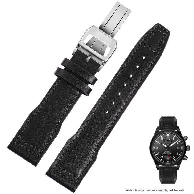 

Для IWC Pilots Little Prince Mark 18 Series Бронзовий Ремінець для винищувача Spitfire 20 мм 21 мм Браслет з коров ячої шкіри Чоловічий Ремінець з телячої шкіри 20mm