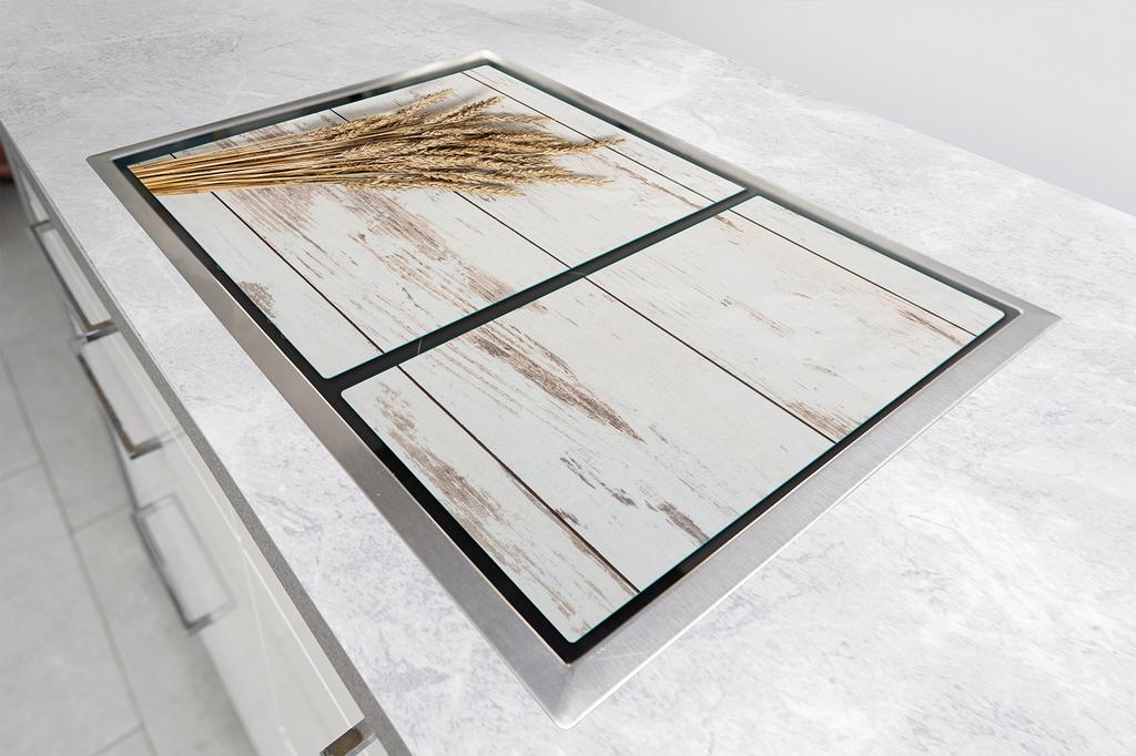SZKLANA PŁYTA OCHRONNA NA KUCHENKĘ 75x52 DREWNO