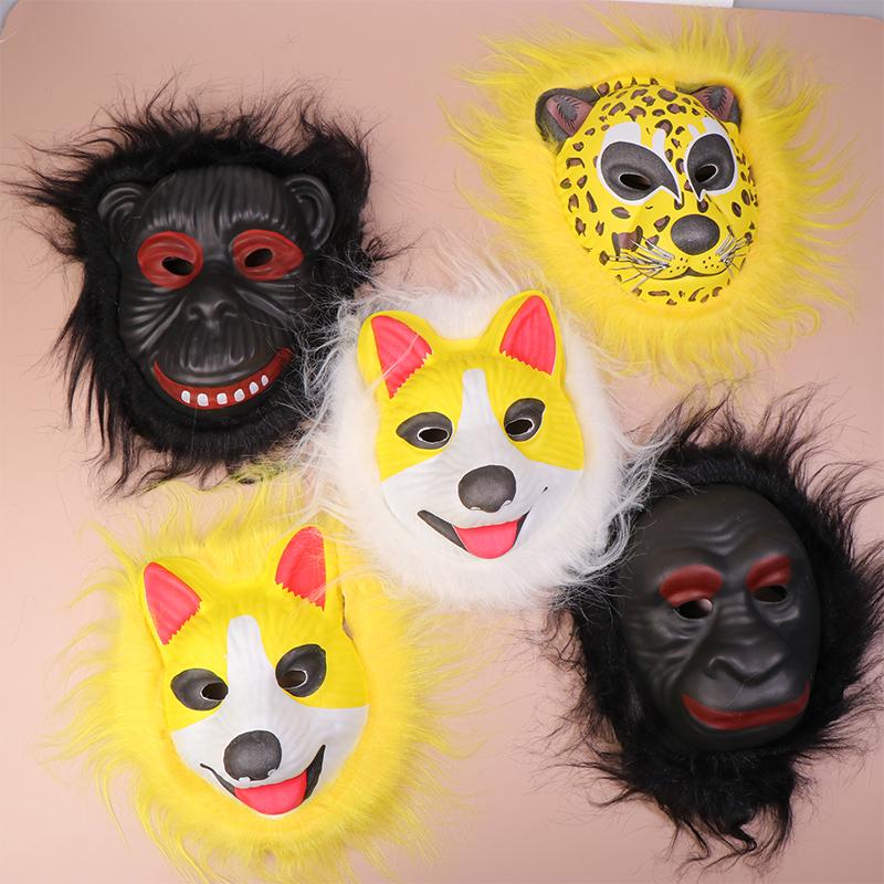 Simulering 3D Eva Djurmask Valp Leopard Schimpansmask Semesterfest Maskerad Cosplaymasker Kostymrekvisita Festtillbehör