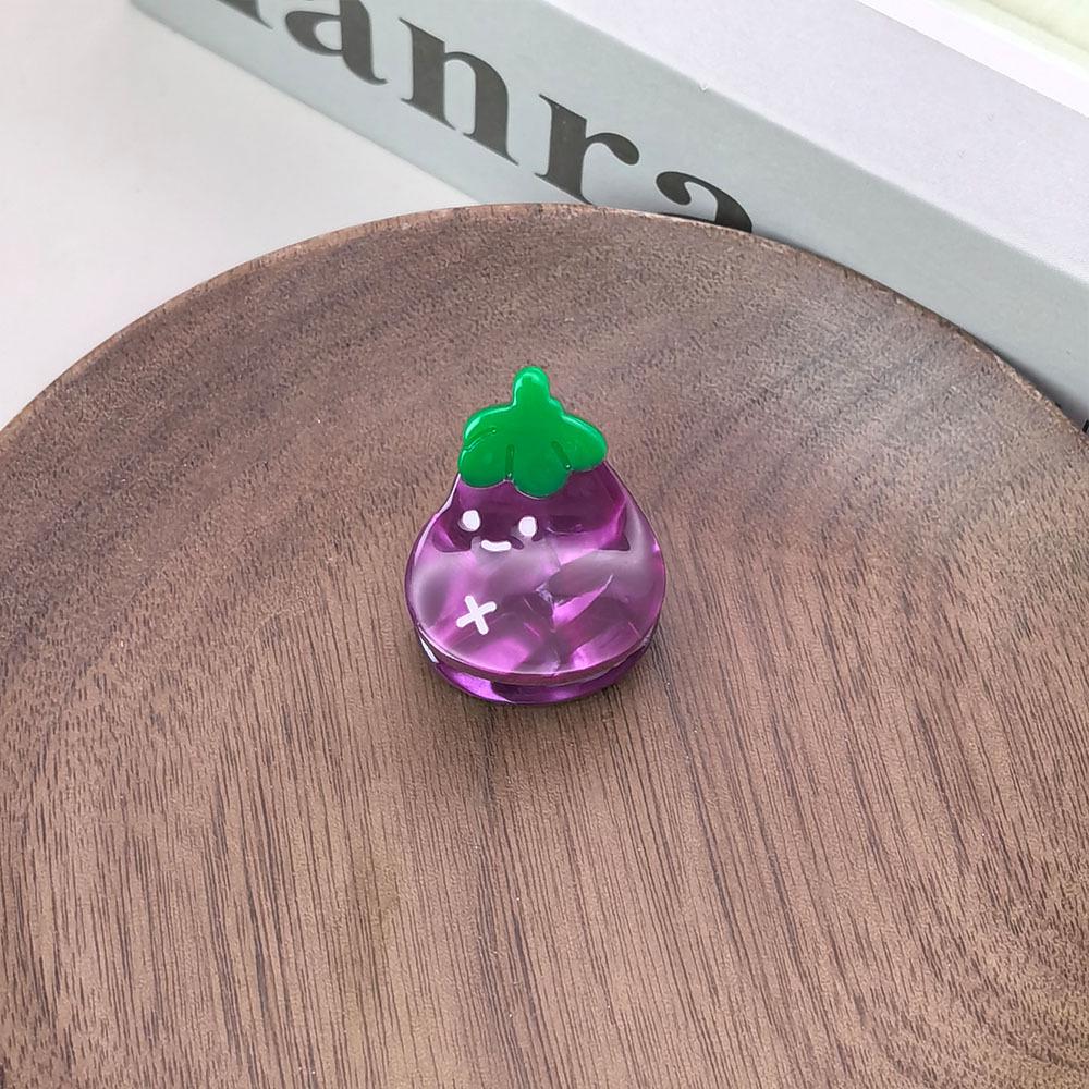 

Мультяшные заколки для волос в виде овощей: Милые мини-заколки-крабики с баклажаном, помидором для малышки или боковой челки