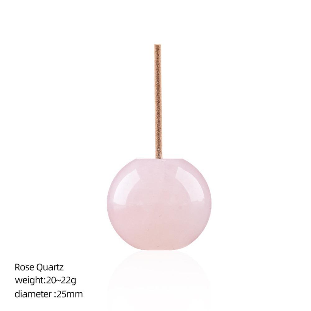 New Design 25mm Ball Incense Holder Rose Quartz Round Ball Handcrafted Gemstone Incense Holder Amethyst Desk Ornament Home Decor