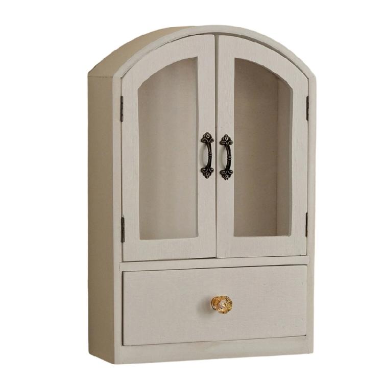 Деревянный настольный шкаф-витрина с дверцей из закаленного стекла многофункциональные органайзеры для хранения для домашнего офисного декора 2190₽