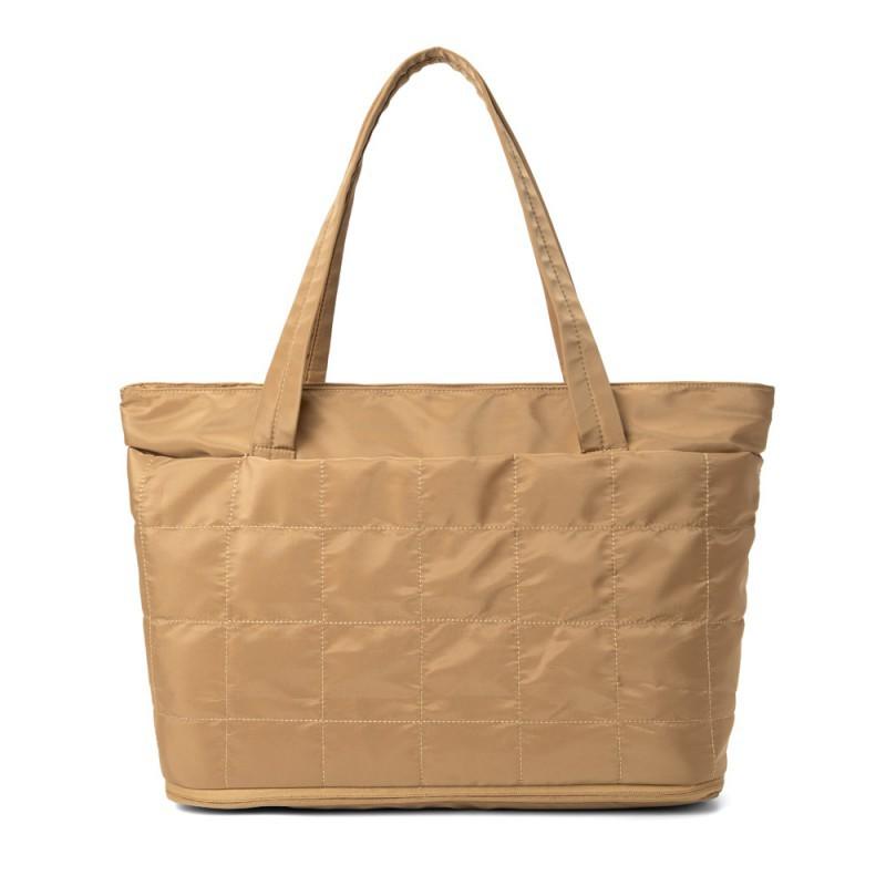 

Women s One-shoulder Tote Bag Expandable With Zipper Fluffy Handbag Travel Quilted Large Capacity хакі