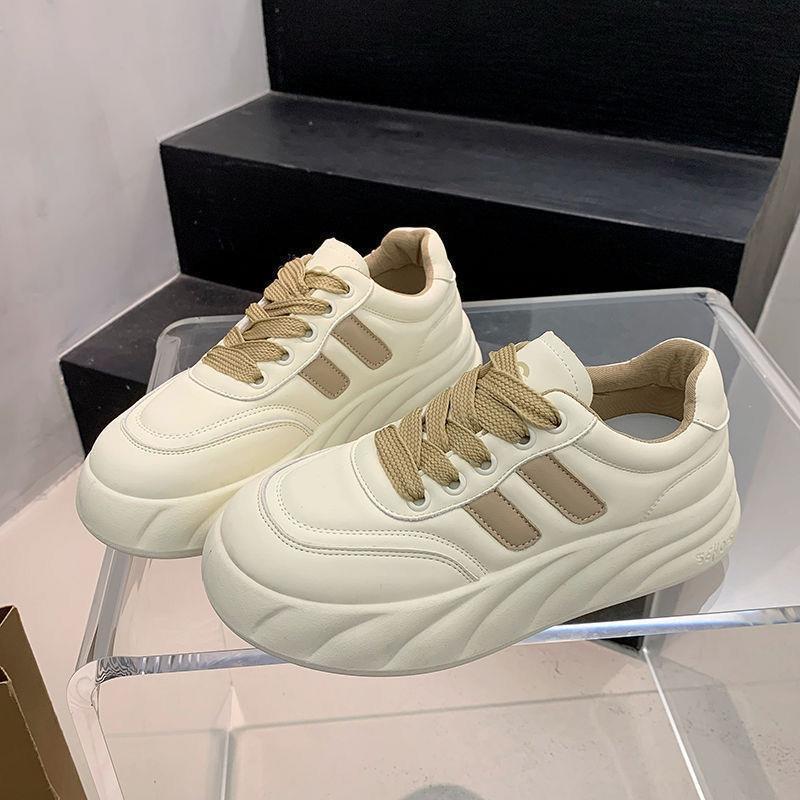 

Big head bread shoes women s spring new thick-soled versatile casual sports board shoes student white shoe tide 40 хаки