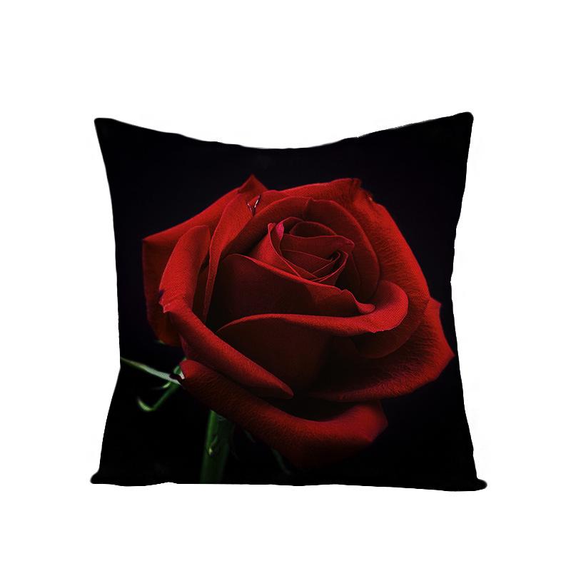 Modern Simple 3D Flower Polyester Pillow Cover for Home New Chinese Style Pillow Sofa Car Cushion Cover