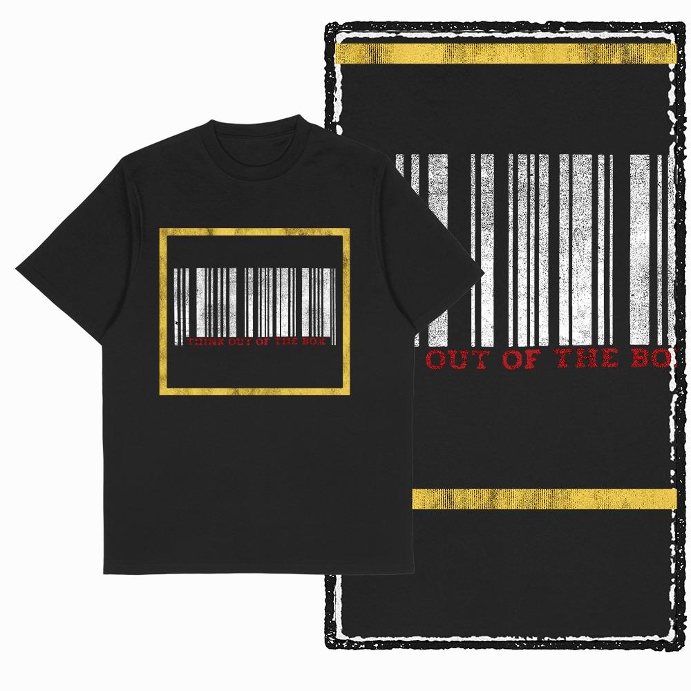 2026 HOT SALE Big Size Think Out of The Box Printed Vintage Graphic Men Women T-shirt Black Big Size Cotton Tshirt Cool Tee Shirt Short Sleeve Top