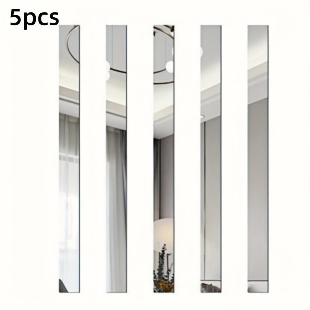 

5PCS 1mx2cm Strip Mirror Wall Sticker Acrylic Self-adhesive Waist Line for Living Room TV Background Beautiful Seam Decorative S 5pcs серебряный