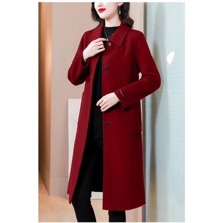 Eleganter Wollmantel in Übergröße für Damen, modische und schlank machende lange Jacke in High-End-Qualität