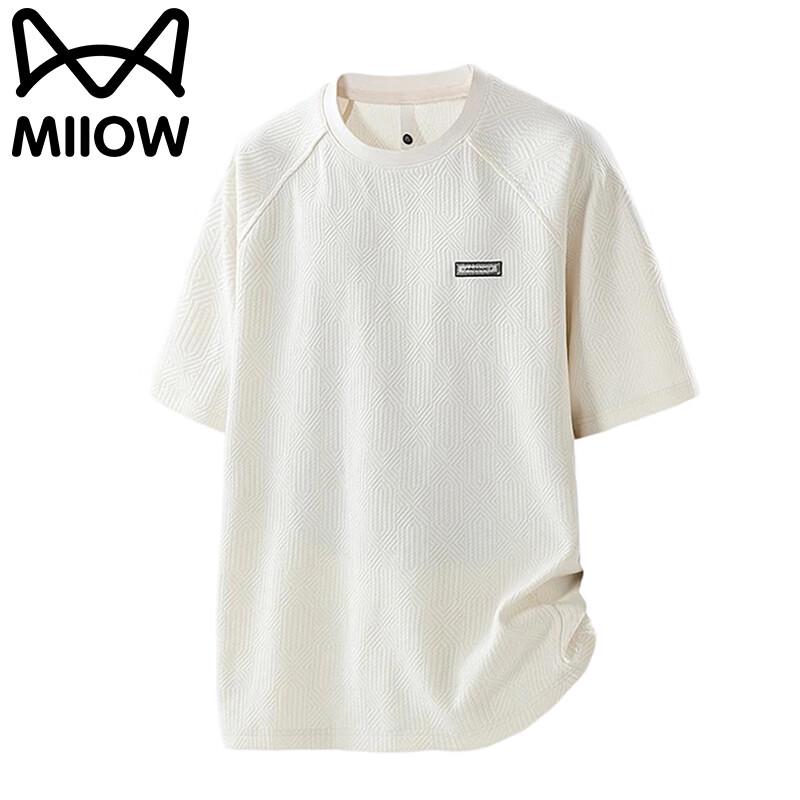 MiiOW Men's Summer Crewneck Textured Sport T-Shirt