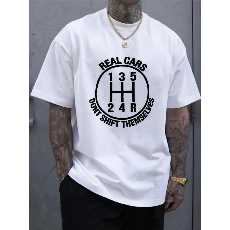 

A Stylish And Affordable Men S Short-Sleeve T-Shirt Featuring a Unique Digital Print of a Car S Manual Shift Pattern, Designed for And Quick Drying S белый