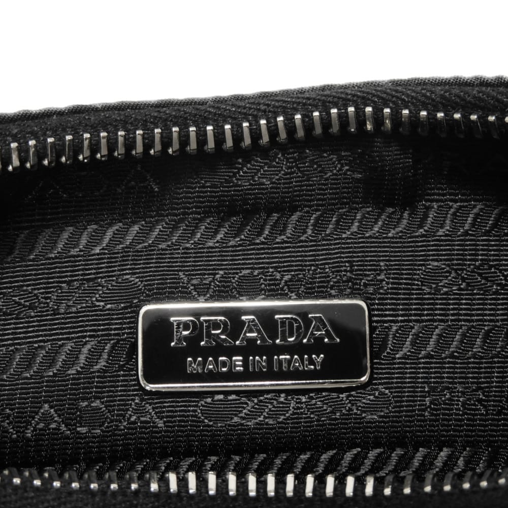 Used 11569 Re-Edition 2005 Re-Nylon Polka Dot Bag 1BH204 7921 Sequin Chain Triangle Logo Black Women's from Japan