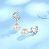 Star Moon Pearl Earrings Women's Light Luxury Temperament Versatile Earrings New Ear Jewelry