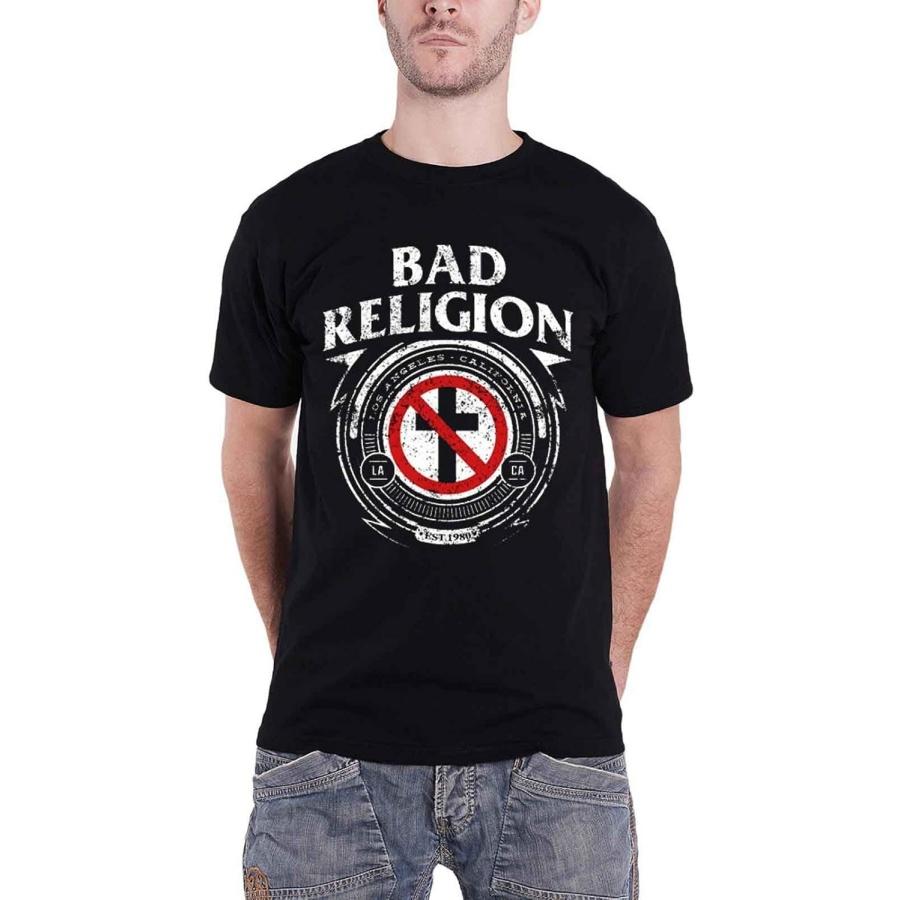 Футболка Bad Religion Значок Крест La California Логотип Группы Официальная Мужская Черная S