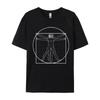 Leonardo Vinci Vitruvian Man Casual Custom Pure Cotton Camisa Men Tops Shirt Cool Top T-Shirts High Quality T-Shirt