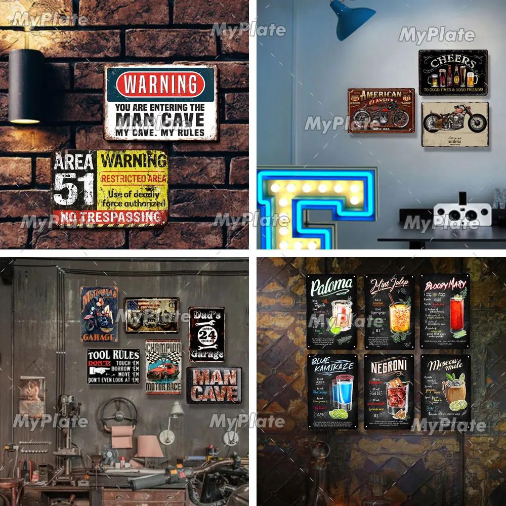 Hot Rod Garage Vintage Metal Sign Tin Sign Vintage  Decoration Plaque Home Wall Decor Bar Sign Home Decor Poster Drop Shipping