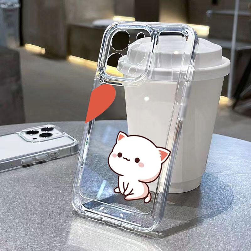 Phone Case For Samsung Galaxy A55 A54 A53 A56 A35 A33 A15 S25 S24 Ultra S23 S21 FE S22 Plus Cute Animal Cat Soft Silicone Cover