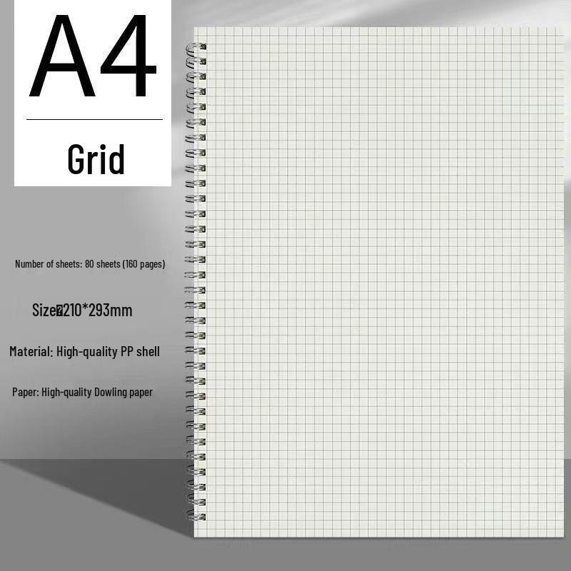 Thick A5/B5 Grid Notebook for Junior & Senior High: Large, Durable, Simple Design