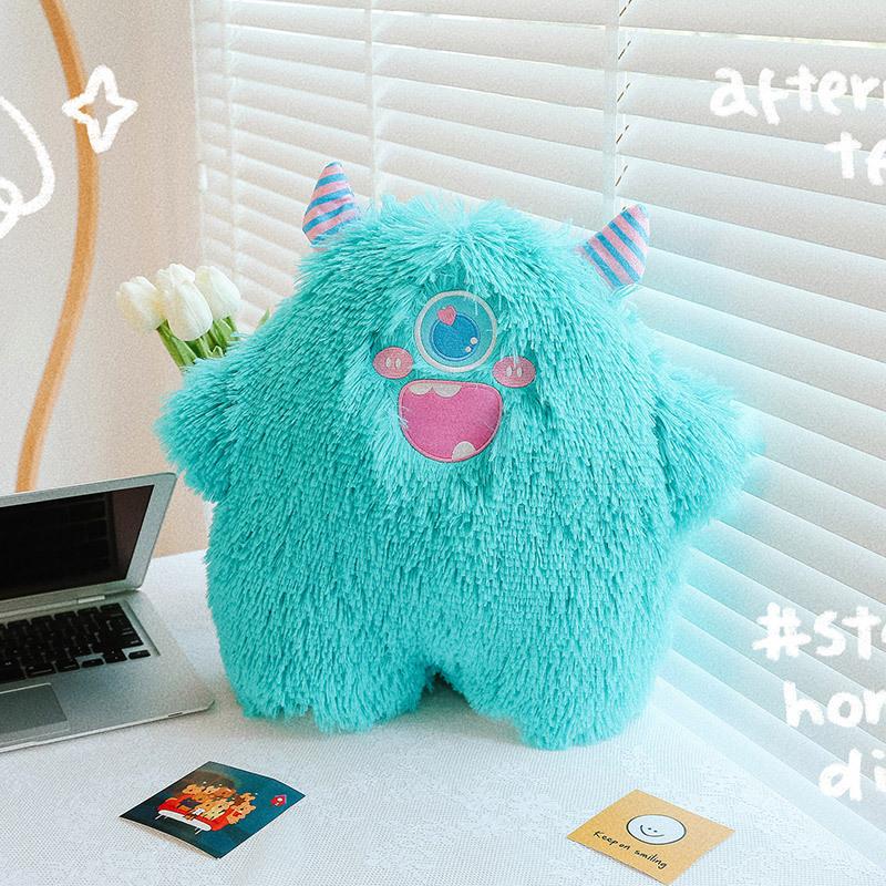 Creative Little Monster Plush Toy Cartoon Big-eyed Monster Long-haired Doll Pillow Same Doll