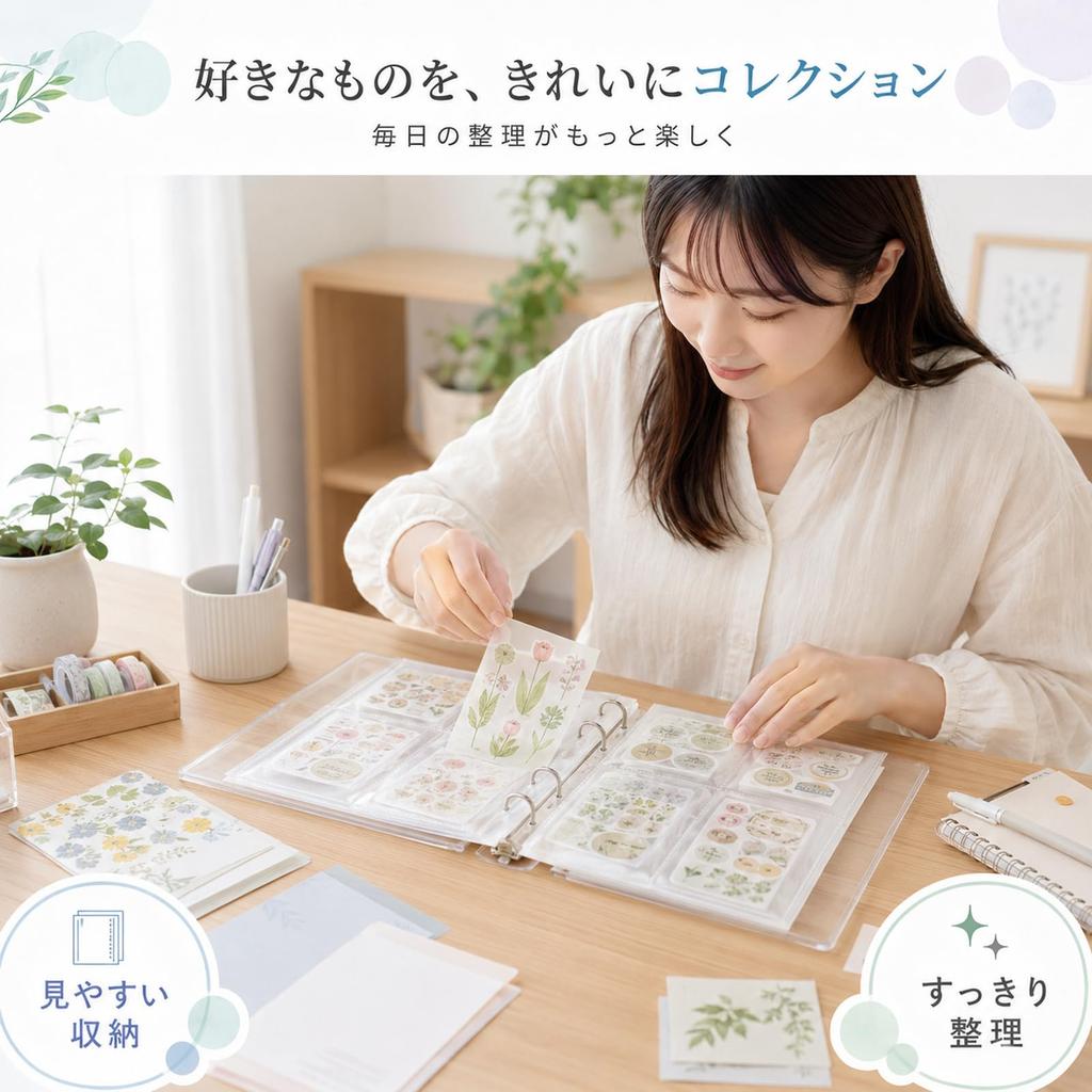 Sticker Storage A4 Sticker Book 3 20 Sheets Included Pockets per Holds 60 Removable Fandom Large Event Ticket Sticky Notes Included not Binder,