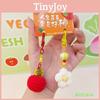 Peaches Apples Small Flowers Plush Keyring Material Daily Use Gift Collectors