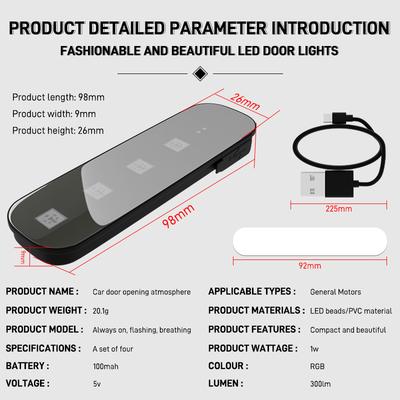 Led Car Door Light USB Rechargeable Welcome Light Infrared Induction Auto Door Safe Anti-collision Emergency Warning Signal Lamp
