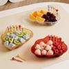 Plastic Fruitschaal met Vork Grote Capaciteit Fruit Serveerschaal Herbruikbaar Snackbord Theetafel