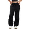 Women's Fashionable Solid Color Drawstring Elastic Waist Multi Pocket Workwear Casual Pants