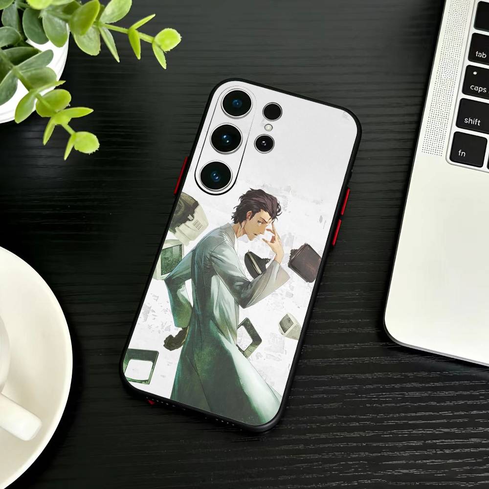 T-Rintaro Okabe STEINS DATE Phone Case For Samsung S26,S25,S24,S23,S22,S21,S20,Plus,Fe,Lite,Others Black Cover