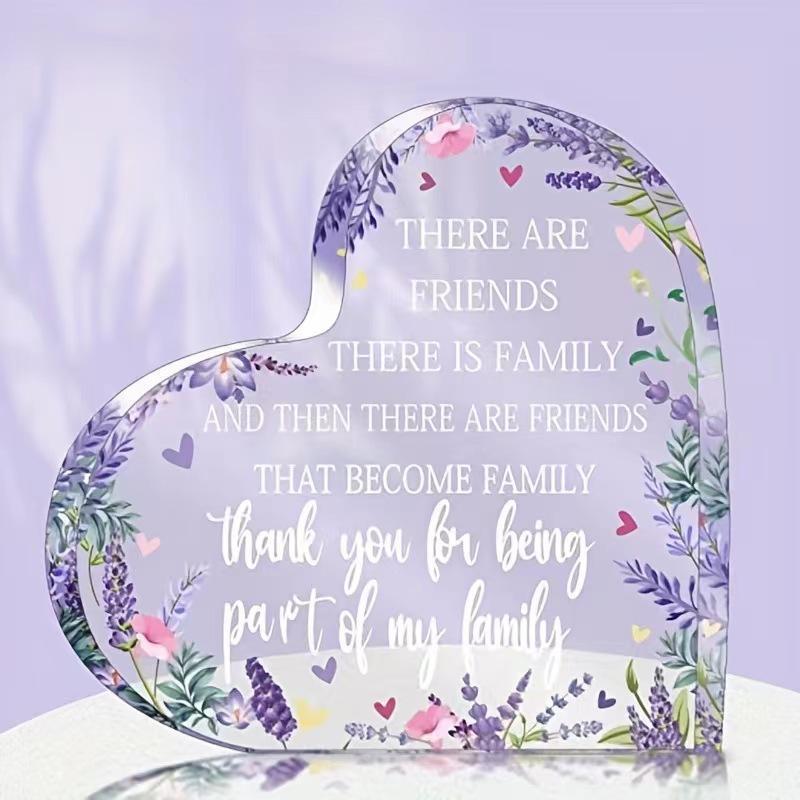 Heart Shape Acrylic Plaque Valentine's Day Gift Love Quote Keepsake for Wife Husband Couples Romantic Home Ornament