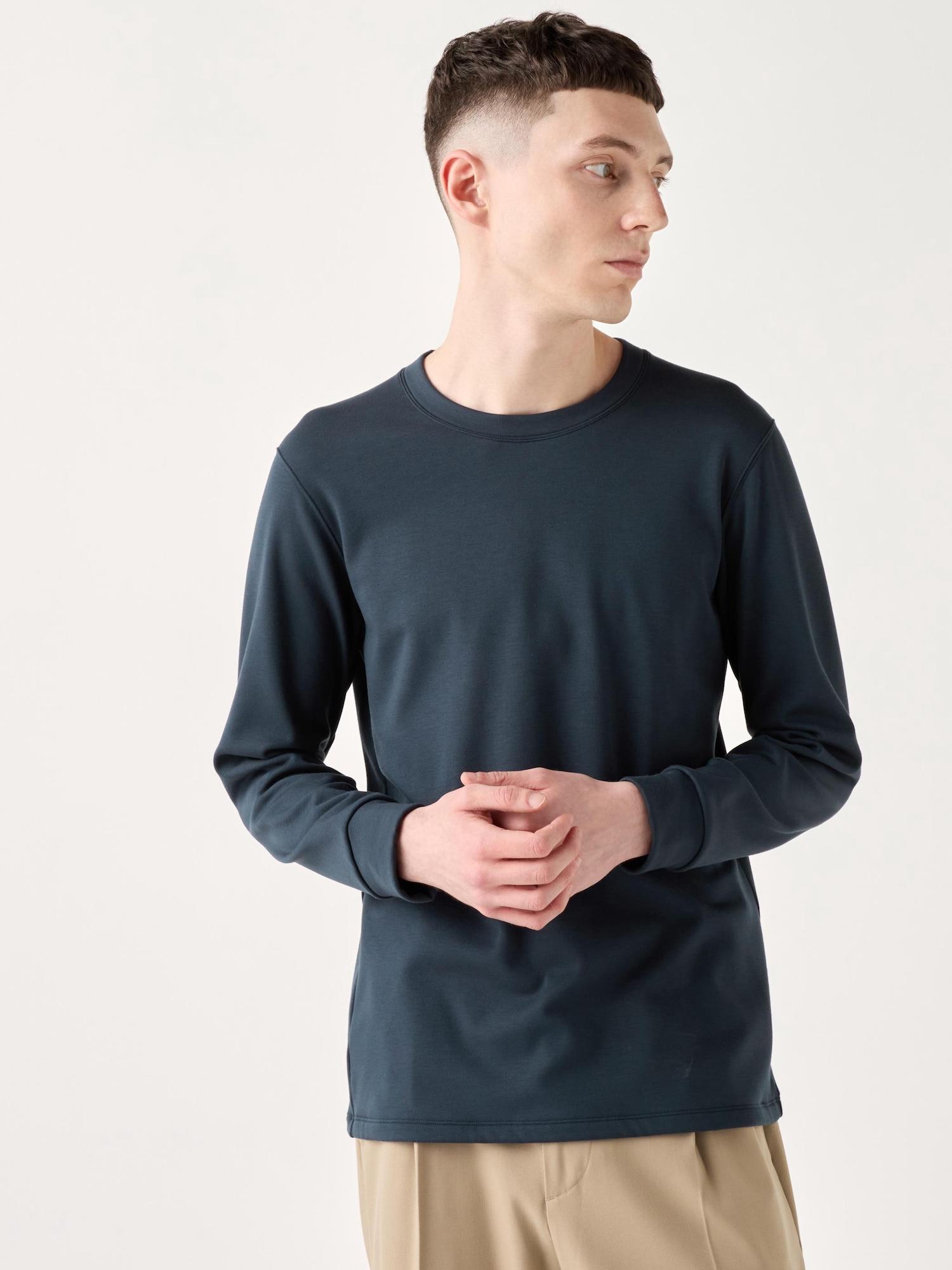

Uniqlo Футболка с круглым вырезом и длинным рукавом HeaTTech Ultra Warm 69 NAVY/MEN S