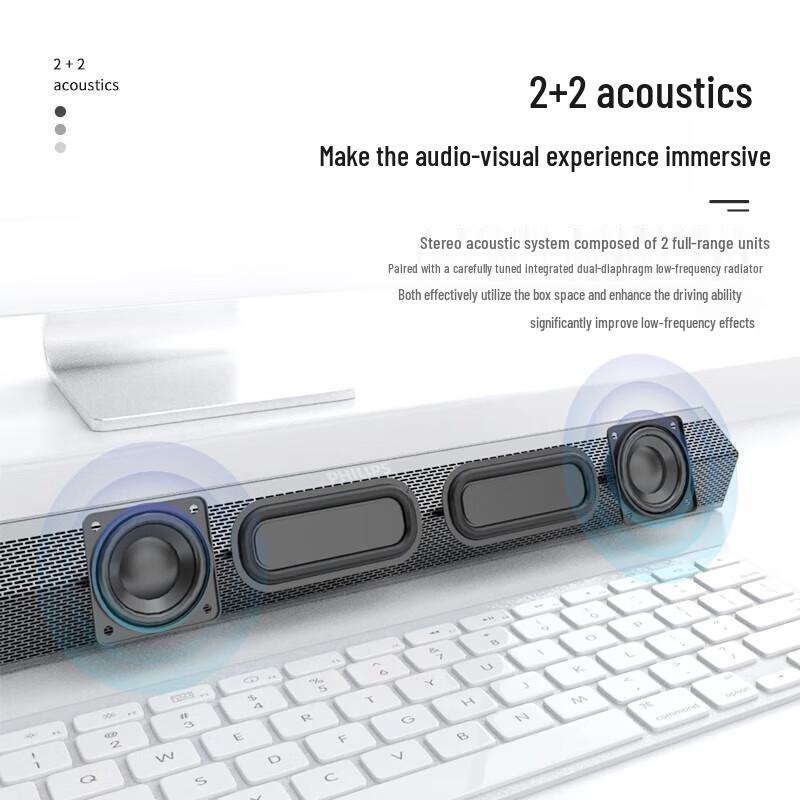 Philips SPA520S Bluetooth Computer Speaker with USB Hub