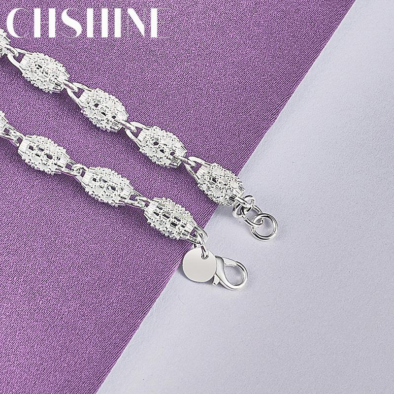CHSHINE 925 Sterling Silver Hollow Round Chain Bracelet for Women Wedding Fashion Charm Jewelry