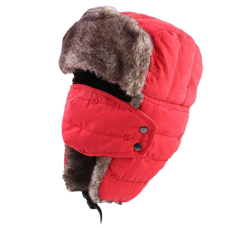 Warm Fleece Lined Winter Hat With Ear Protection Unisex Outdoor Skiing Motorcycle Cap