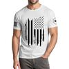 Menns moteriktige avslappede Independence Day trykte t-skjorte med rund hals og korte ermer