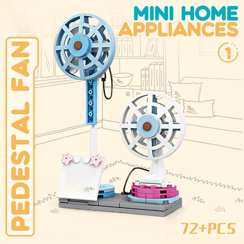 Pretend Play Home Appliance Building Blocks Kids Toys Birthday and Holiday Gift Mini Appliances Set Including Fan Computer Stove